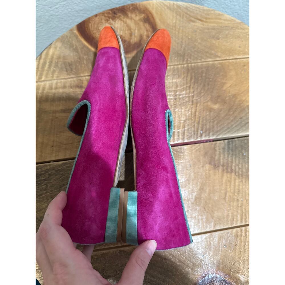 Alberto Gozzi Suede Ballet Flats pink orange size 38 (8) - Picture 7 of 7